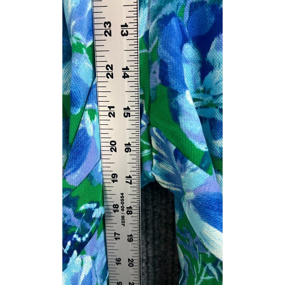 Belle Kim Gravel Capri Pants Womens 3X Tall Green Blue Floral Preppy Pockets - Picture 7 of 12
